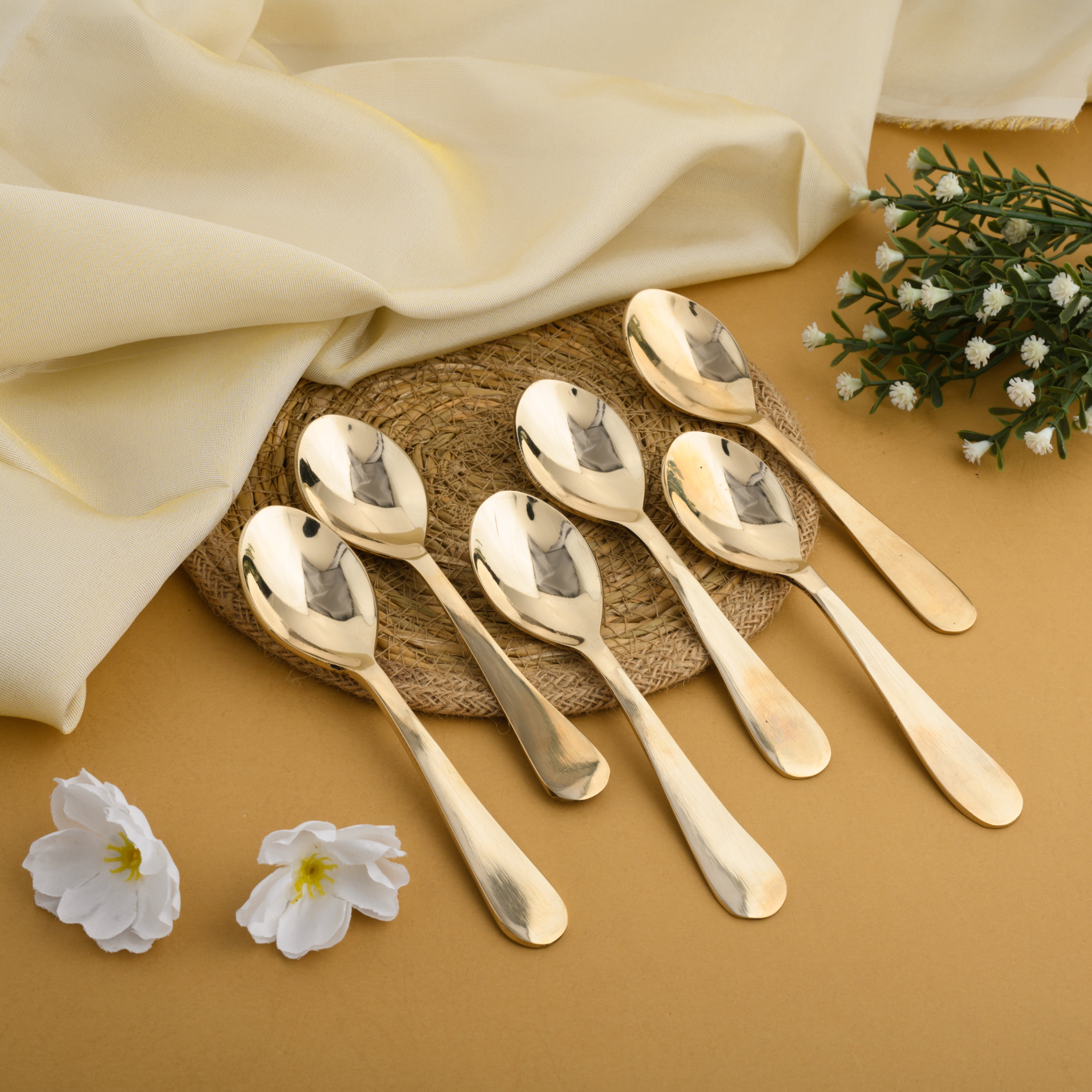 Kansa Dinner Spoons | 6Pcs -Glossy